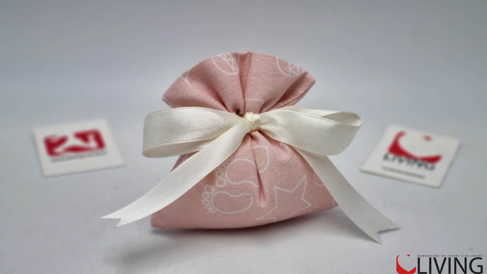 mini sacchetto portaconfetti in tessuto rosa linea baby dreams