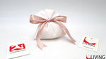 mini sacchetto portaconfetti in tessuto rosa linea dolce fiocco