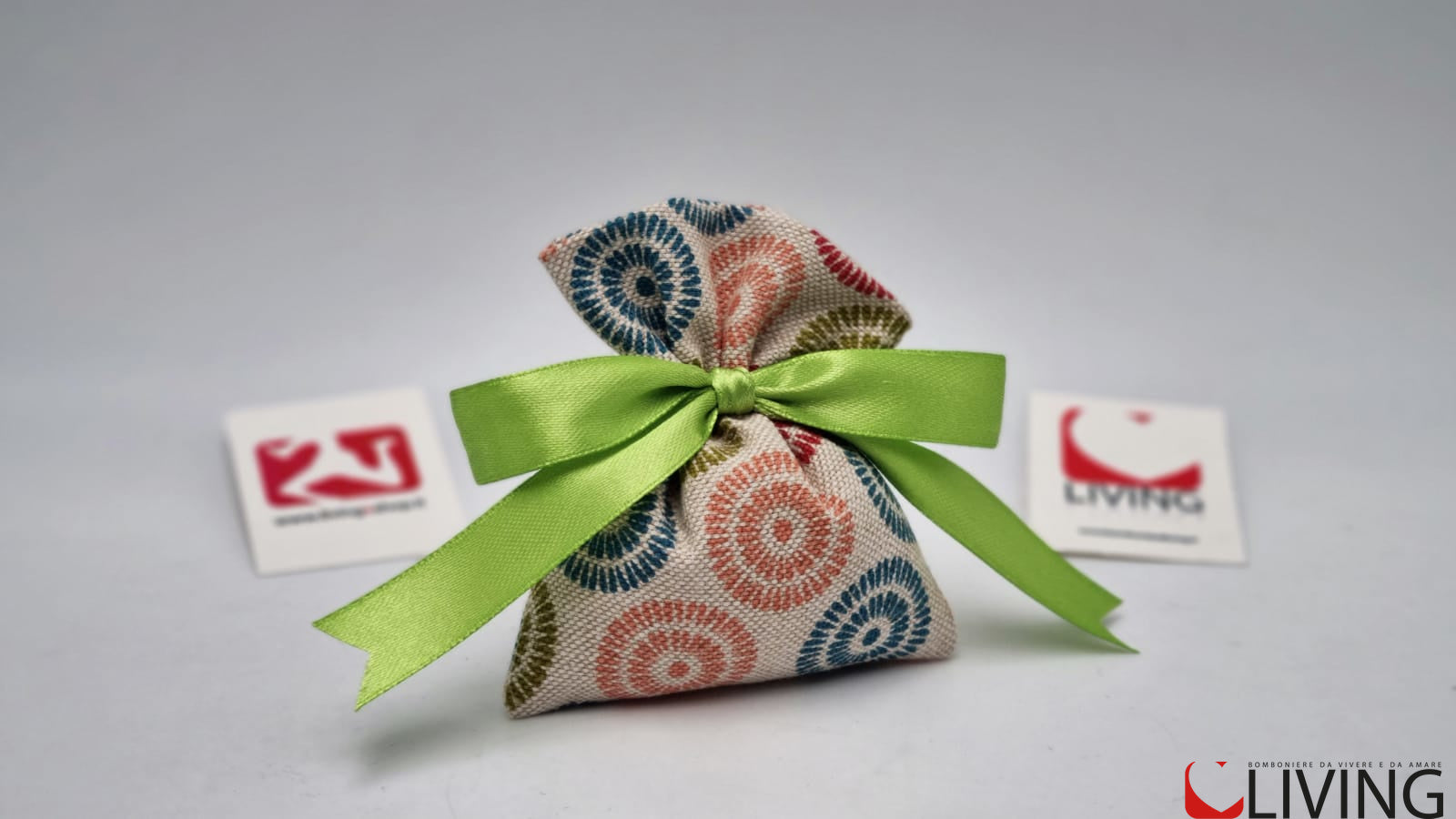 mini sacchetto portaconfetti in tessuto linea mandala