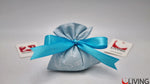 mini sacchetto portaconfetti in tessuto azzurro linea baby dreams