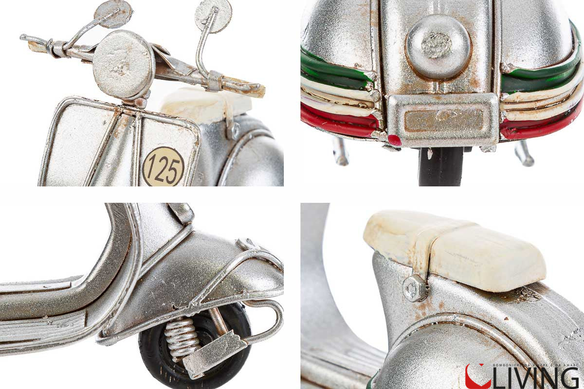 bomboniera vespa 125 metallo argento