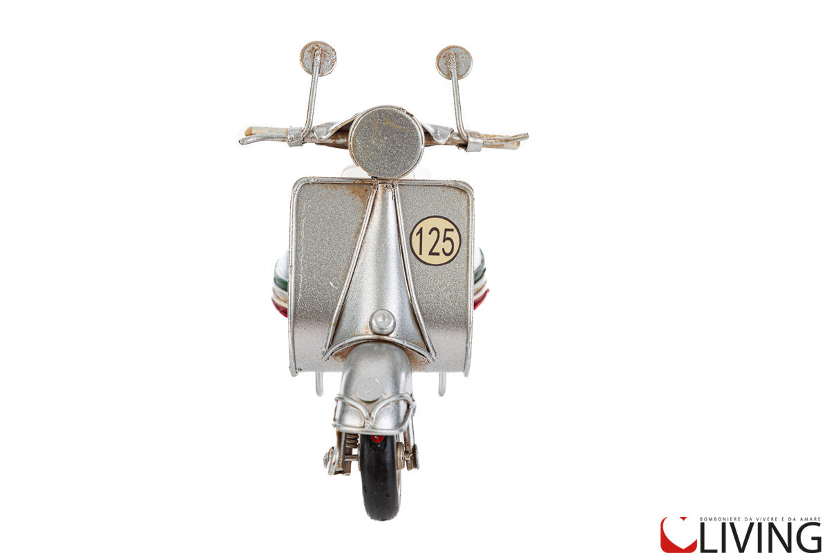 bomboniera moto vespa 125 metallo argento