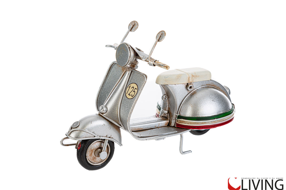 bomboniera moto vespa 125 metallo argento