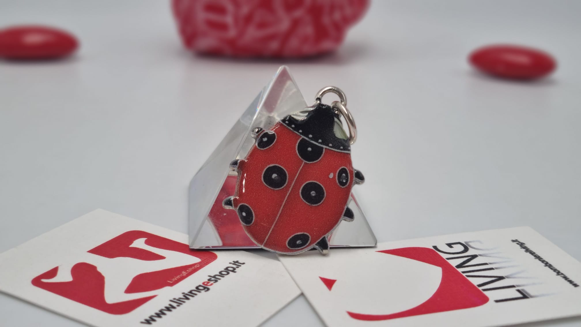 Bomboniera Laurea ciondolo coccinella