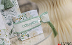 collarino nastro avorio scritta amore verde