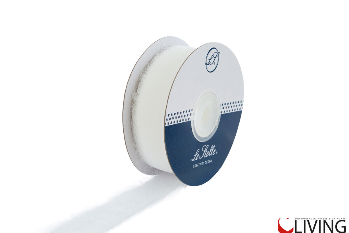 nastro chiffon bianco larghezza 2,5 cm x 20 mt