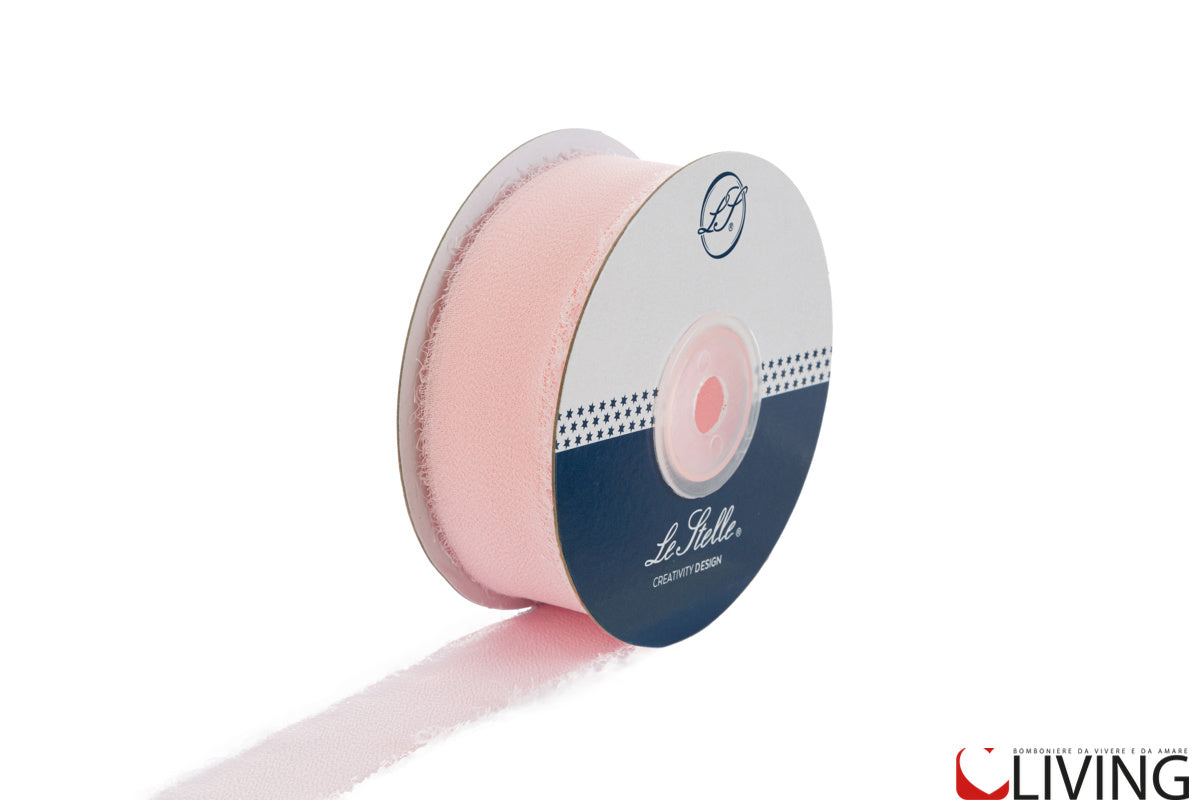 nastro chiffon rosa larghezza 2,5 cm x 20 mt