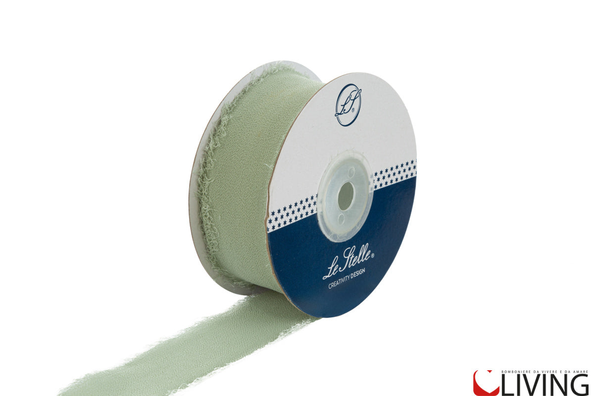 nastro chiffon verde larghezza 2,5 cm x 20 mt