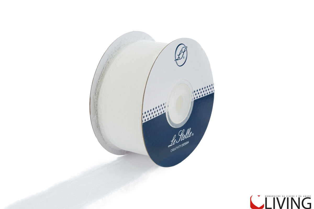nastro chiffon bianco larghezza 4 cm x 20 mt