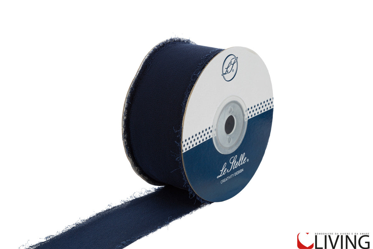 nastro chiffon blu larghezza 4 cm x 20 mt