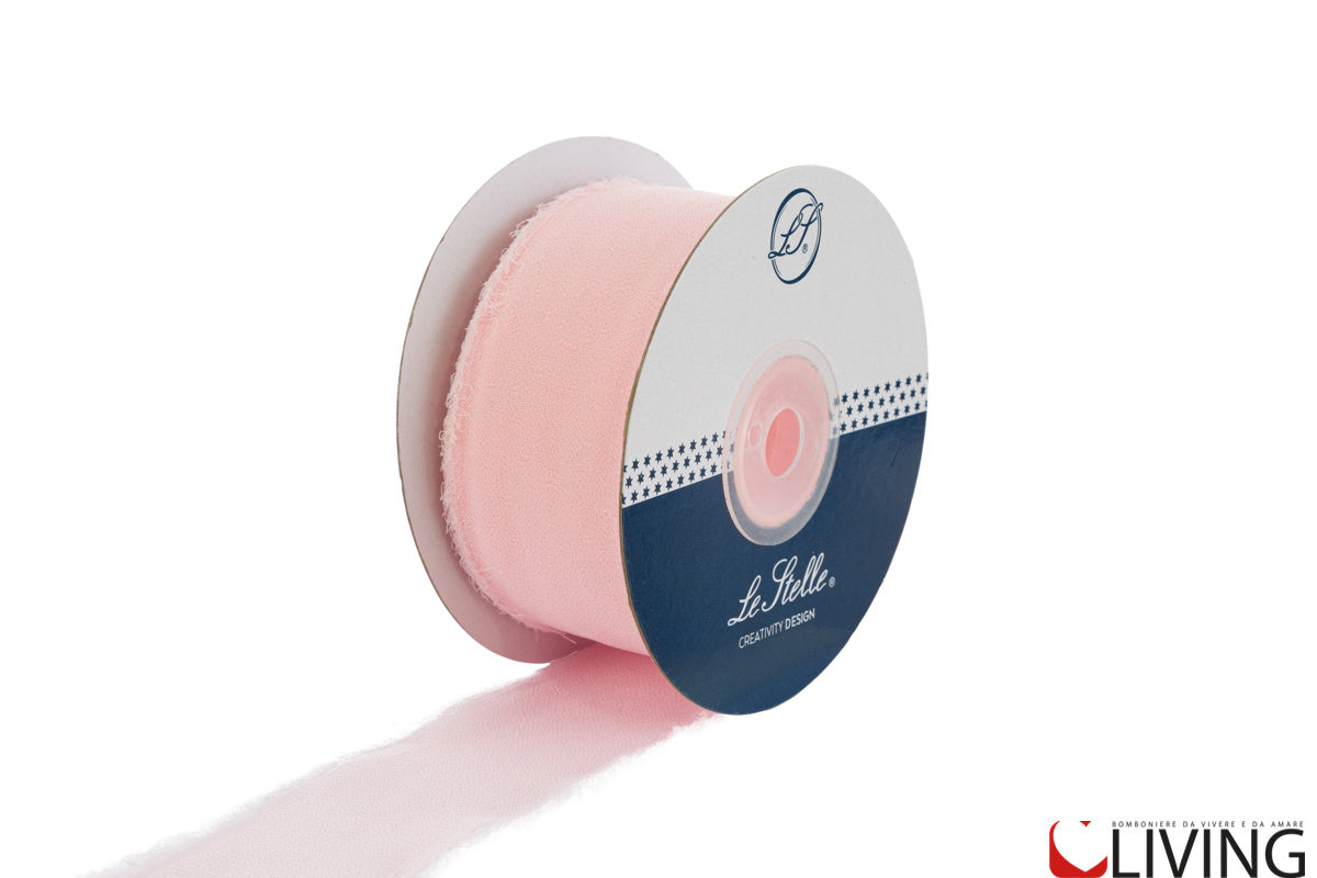 nastro chiffon rosa larghezza 4 cm x 20 mt