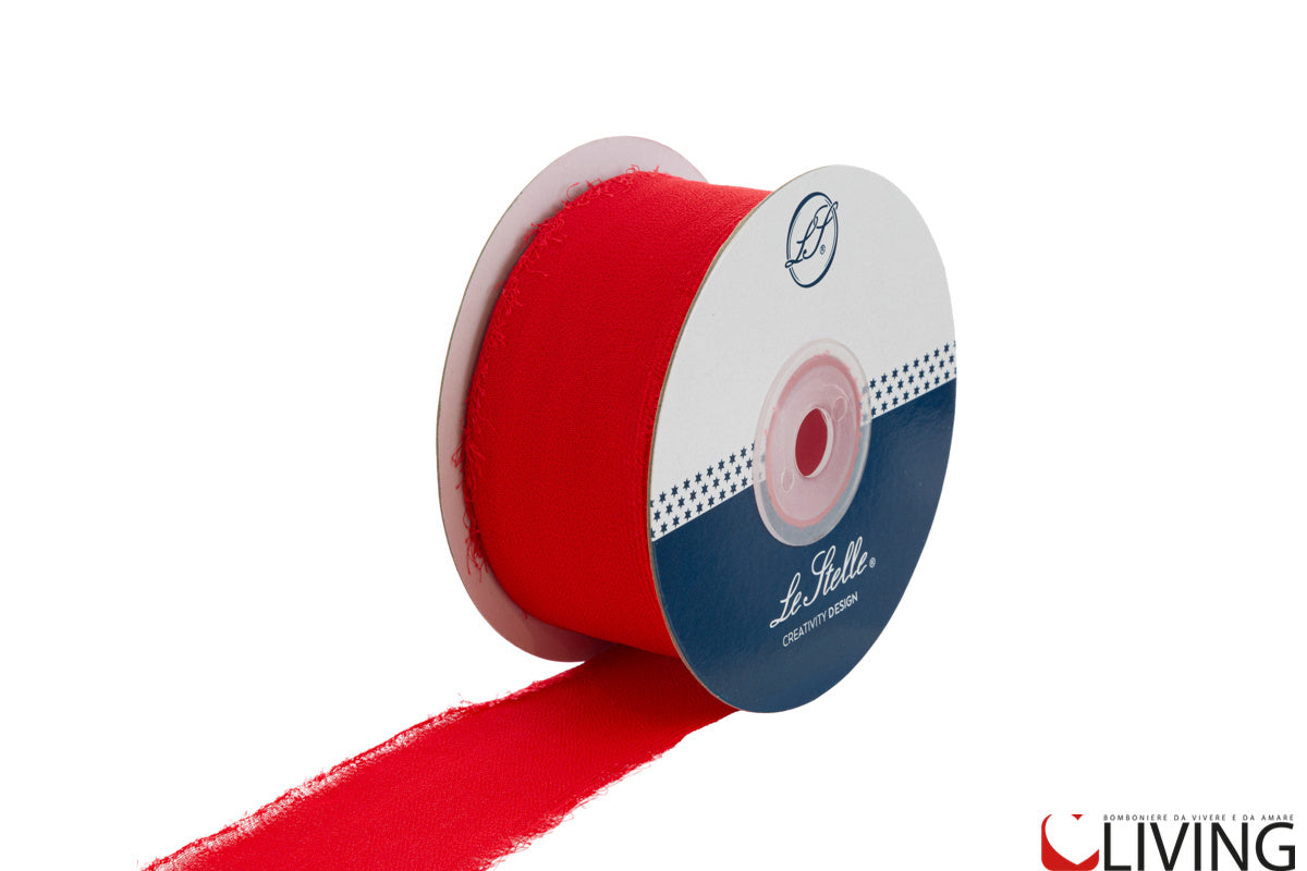 nastro chiffon rosso larghezza 4 cm x 20 mt