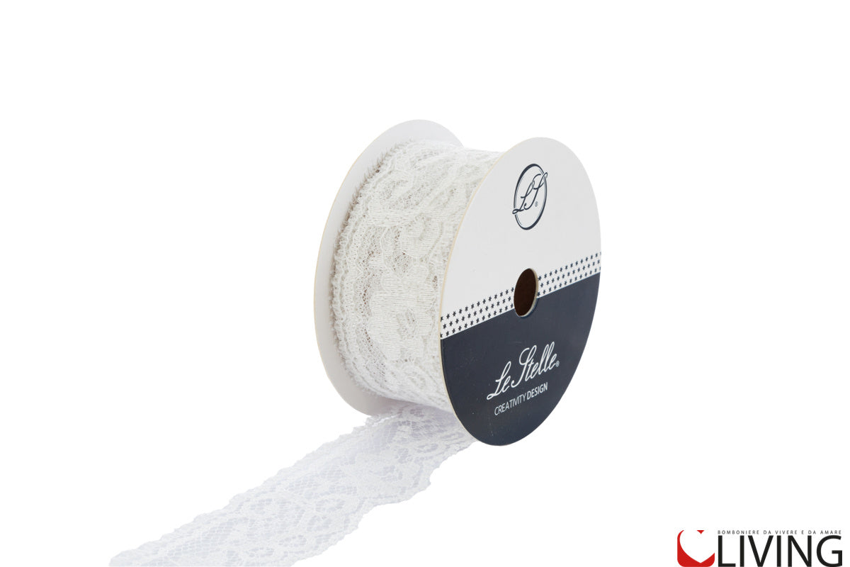 nastro pizzo bianco larghezza 3,5 cm x 2 mt