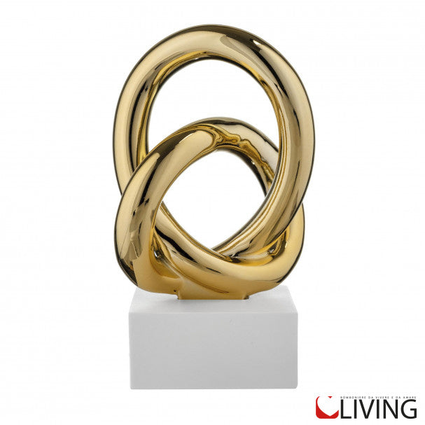 bomboniera nodo d’amore oro base bianca