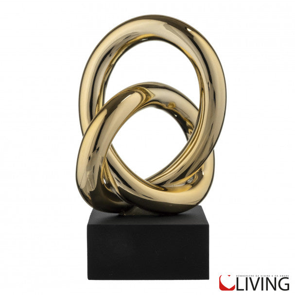 bomboniera nodo d'amore oro base nera