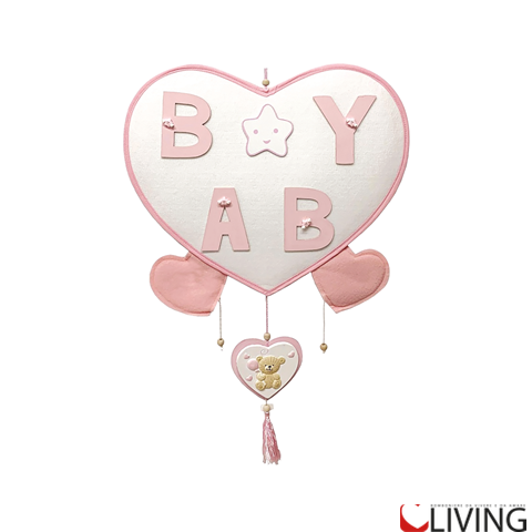 fiocco nascita nuvola baby cuore rosa