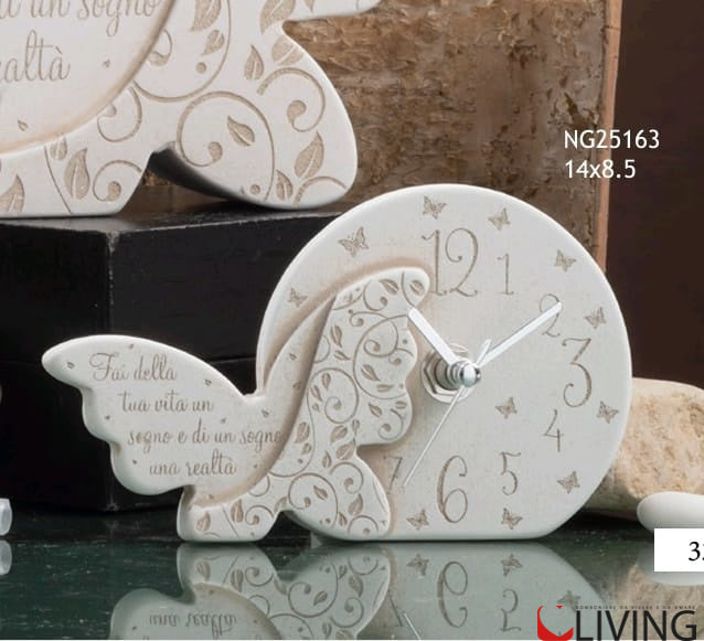 bomboniera orologio farfalla polvere di marmo di carrara