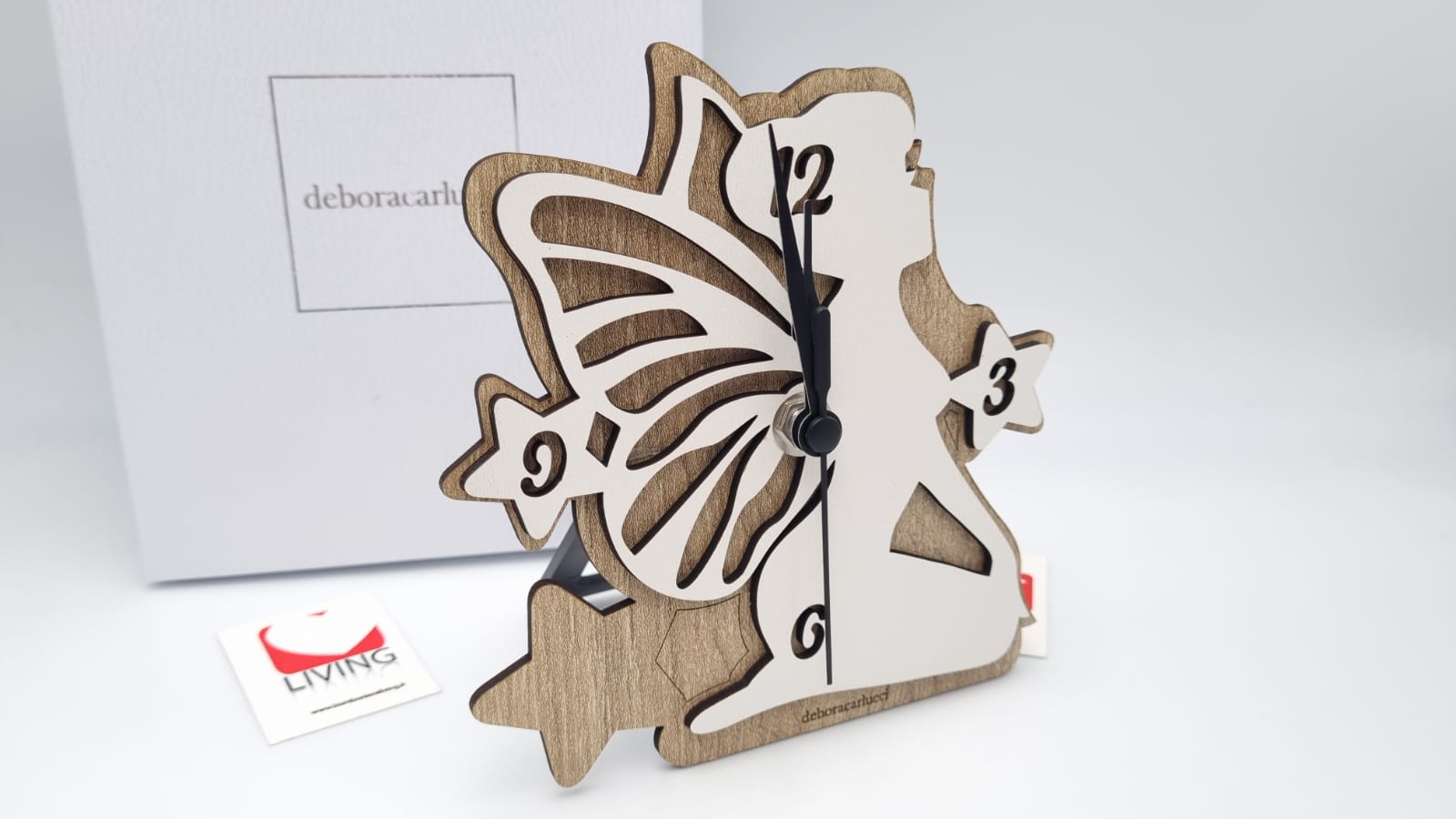 Bomboniera orologio fatina Deboracarlucci in legno