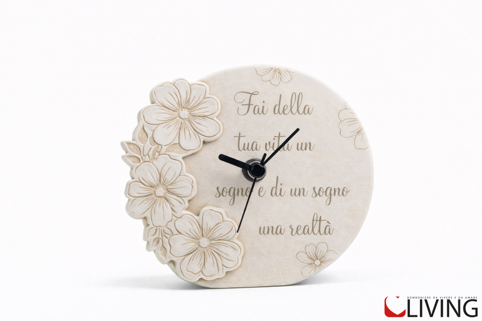 bomboniera orologio polvere di marmo di carrara linea longevia