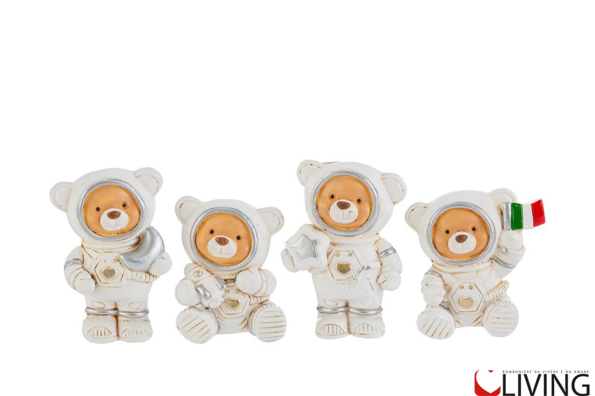 bomboniera calamita orsetto astronauta in resina