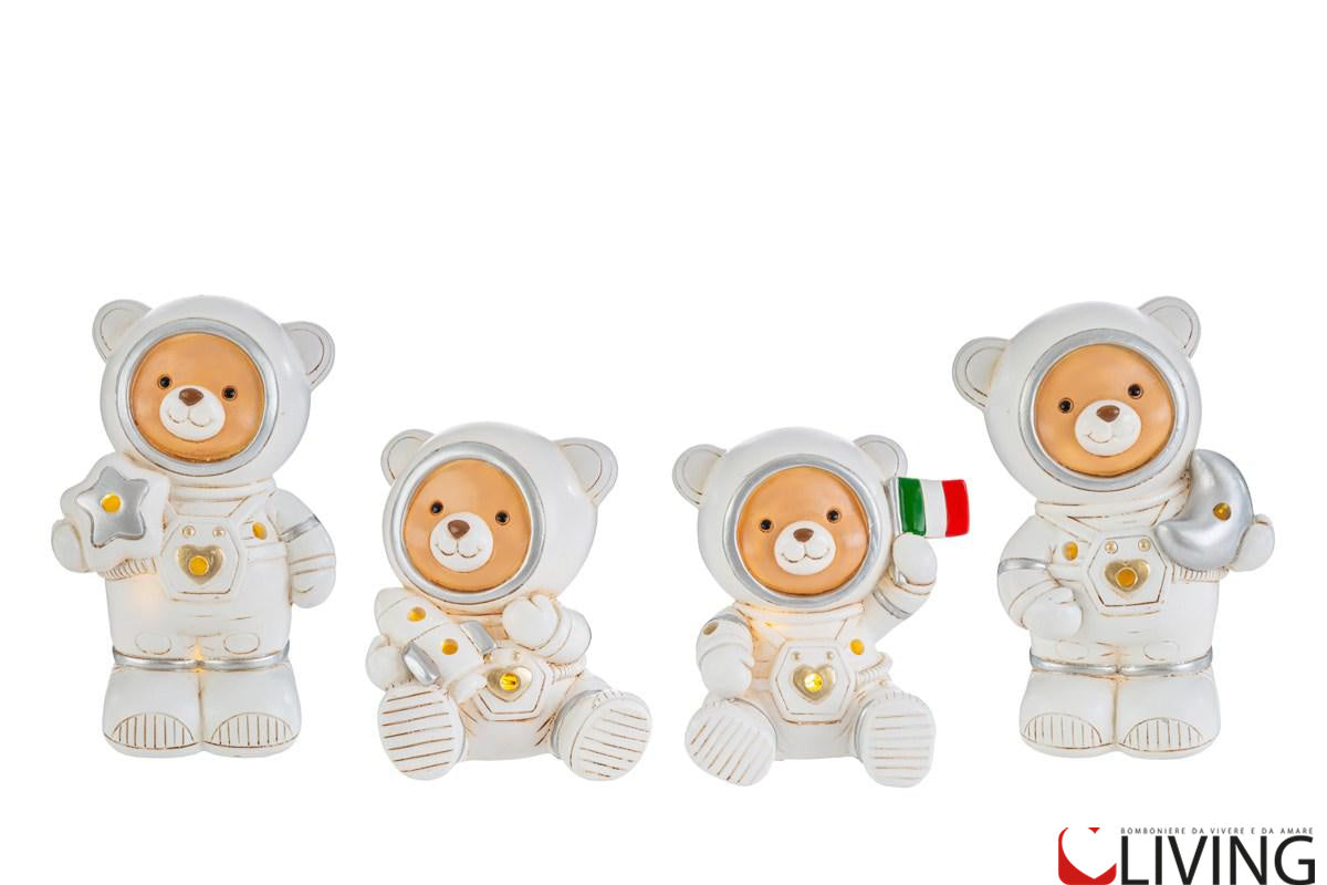 bomboniera orsetto astronauta con luce led