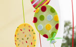 Addobbo compleanno palloncini in feltro su base in legno