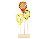 Addobbo compleanno palloncini in feltro su base in legno