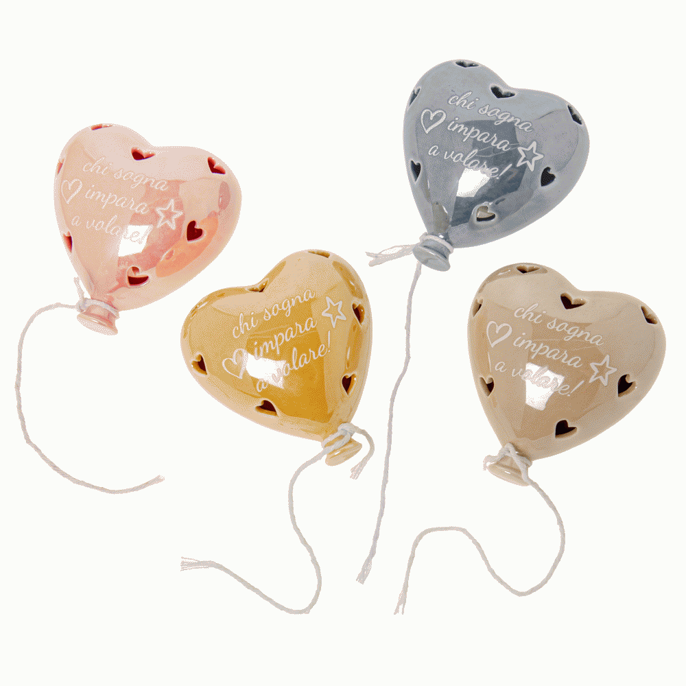 bomboniera palloncino porcellana con luce led