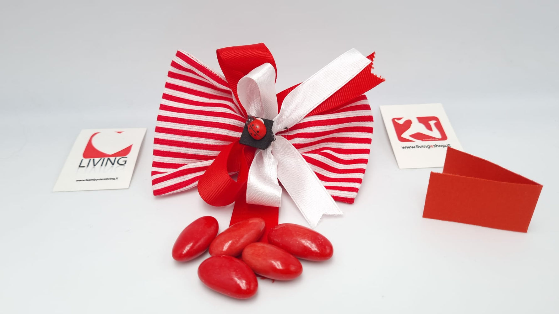 Sacchetto Laurea righe bianche e rosse