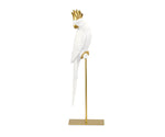 Addobbo tema Tropical chic pappagallo su trespolo bianco e oro