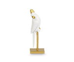 Bomboniera Matrimonio Tema Tropical Chic  Pappagallo Su Trespolo Bianco E Oro