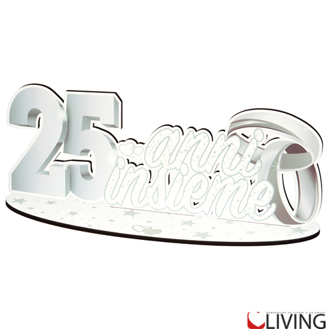 addobbo decorazione da tavola 25 anni insieme