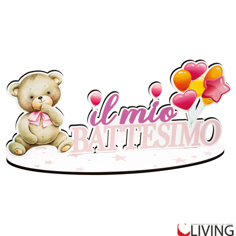 addobbo decorazione da tavola il mio battesimo rosa