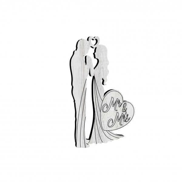 Bomboniera Matrimonio Pendente In Legno Mr E Mrs