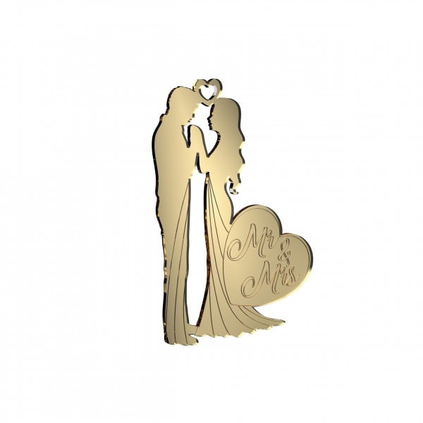 Bomboniera Nozze Pendente In Plex Oro Mr E Mrs