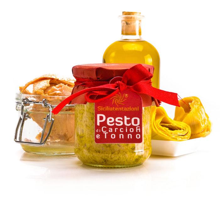 bomboniera gastronomica pesto carciofi e tonno 90 gr.