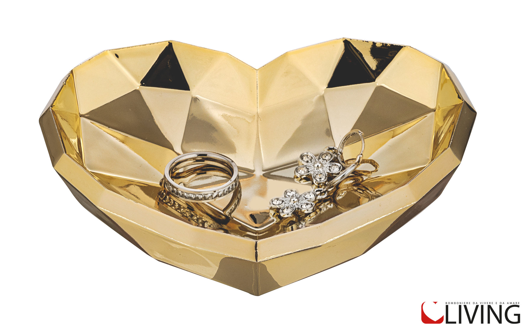 bomboniera piattino cuore design oro