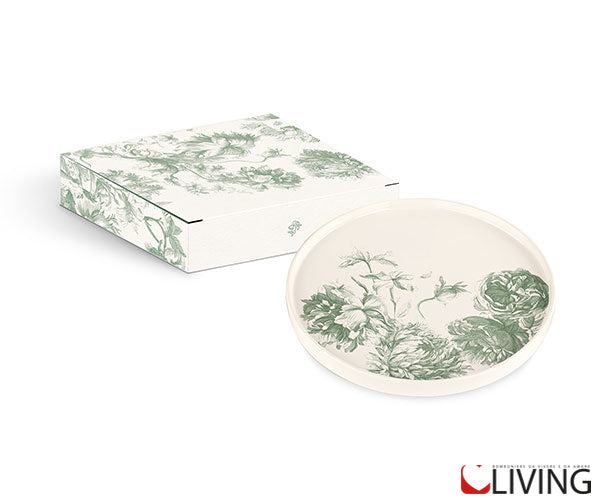 bomboniera piattino rotondo toile eucalipto