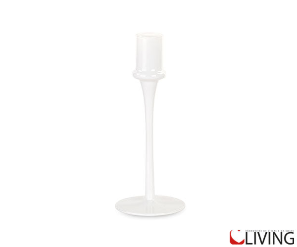 bomboniera portacandele vetro bianco