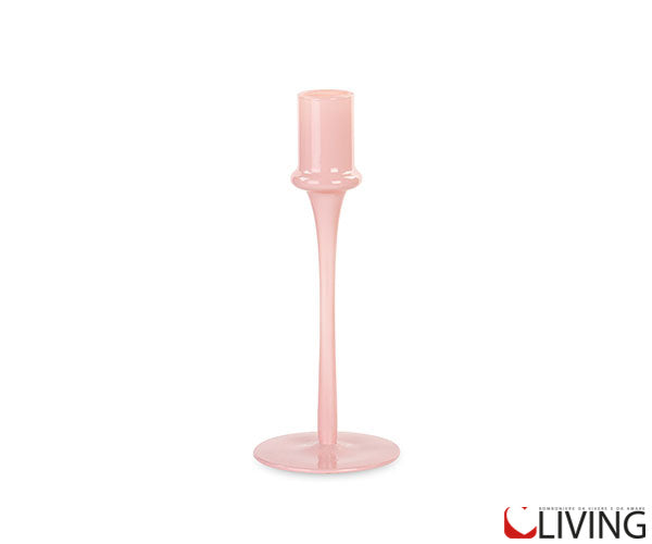 bomboniera portacandele vetro rosa