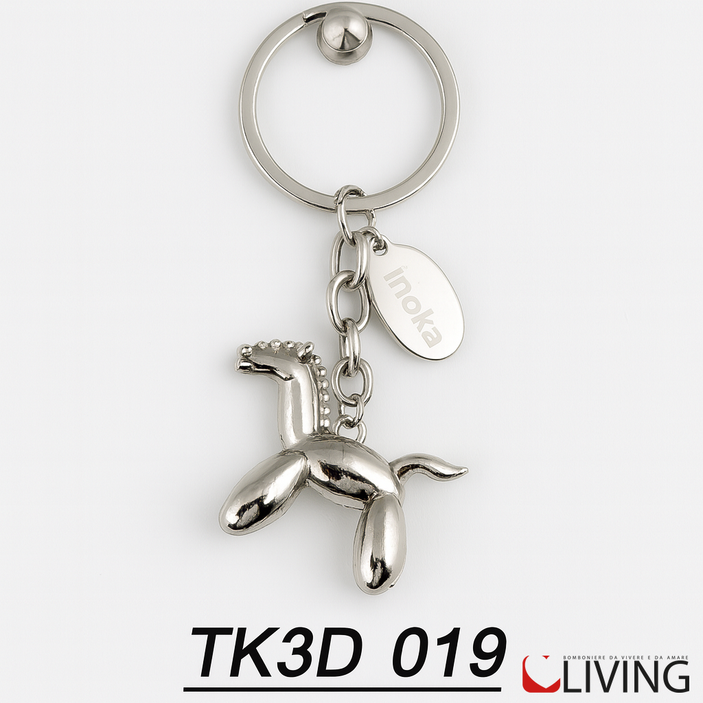 bomboniera portachiavi acciaio cavallo 3d