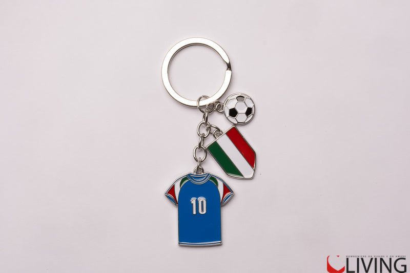 bomboniera portachiavi maglietta calcio in metallo
