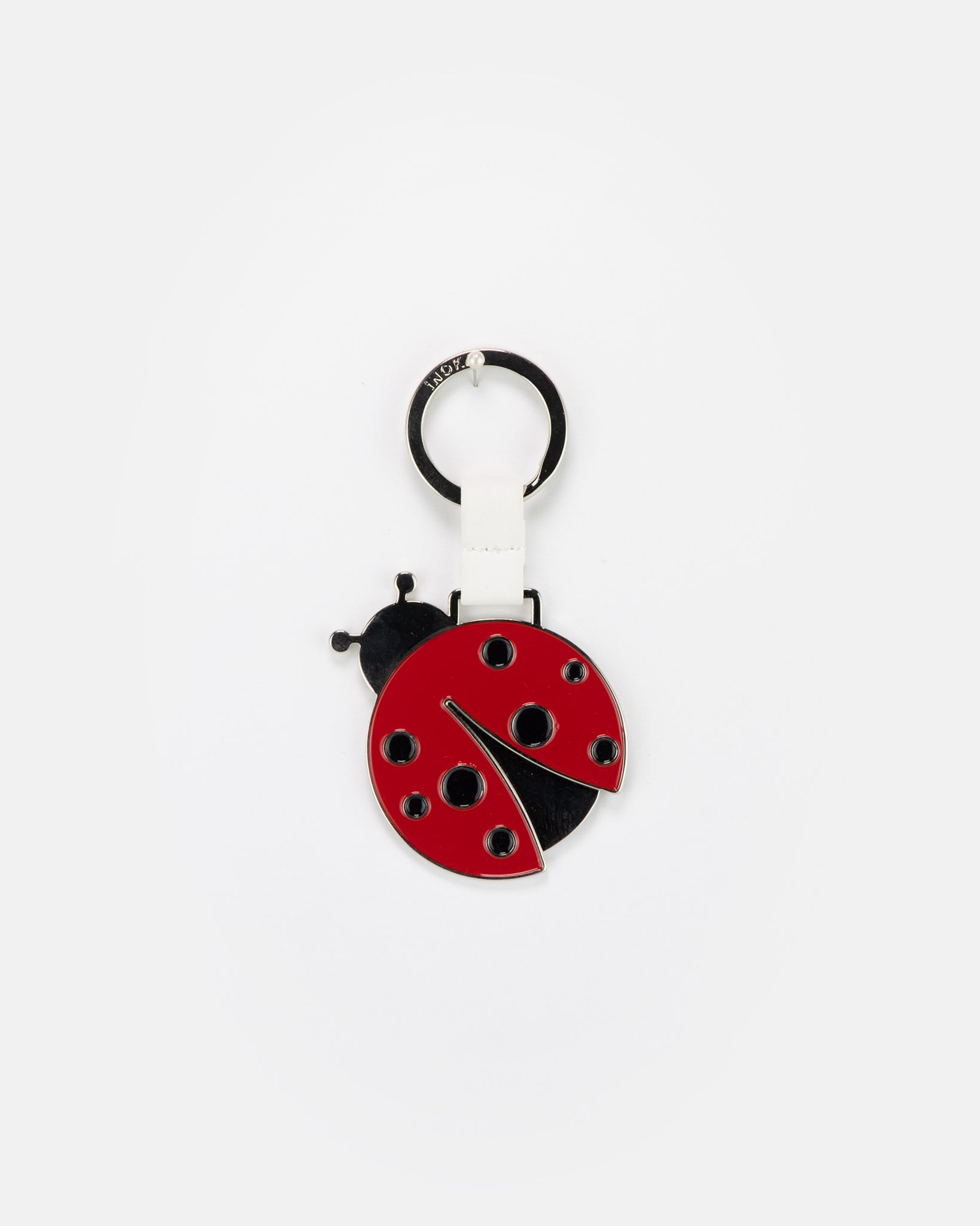 Portachiavi  in metallo smaltato a forma di Coccinella colorata