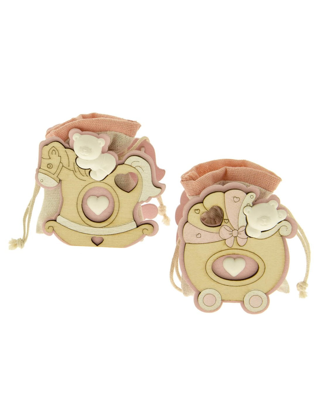 Bomboniera nascita portaconfetti rosa