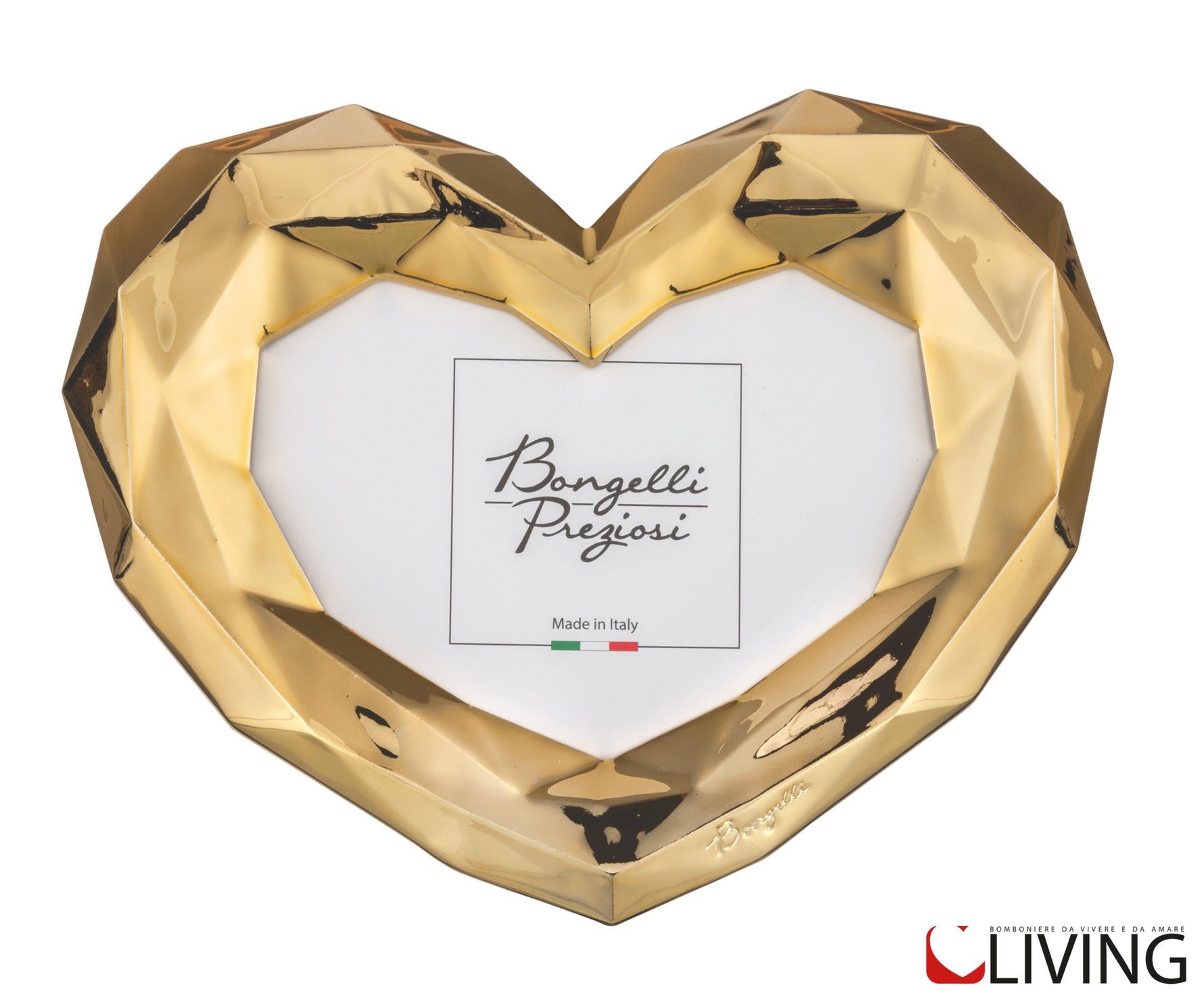 bomboniera portafoto cuore grande design oro