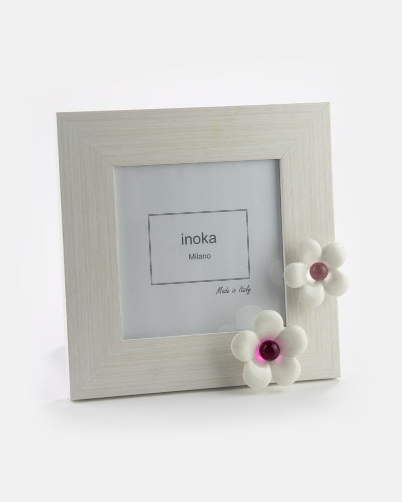 Portafoto In Legno Grande Con Fiori