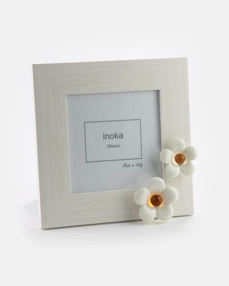 Portafoto In Legno Grande Con Fiori