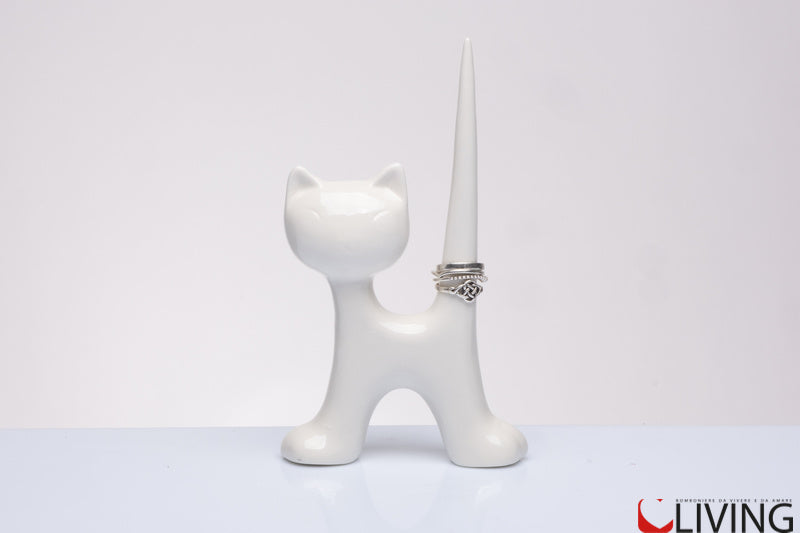 bomboniera portanelli gattino in porcellana