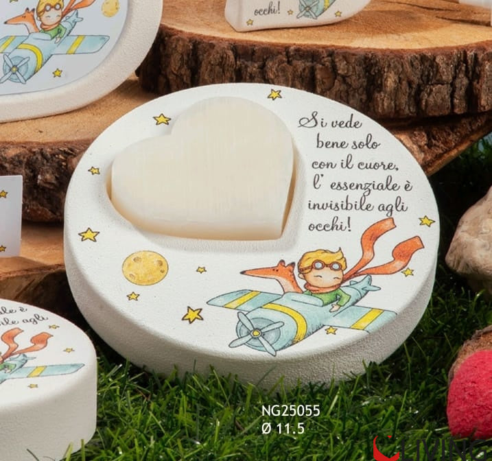 bomboniera portasapone piccolo principe con sapone cuore