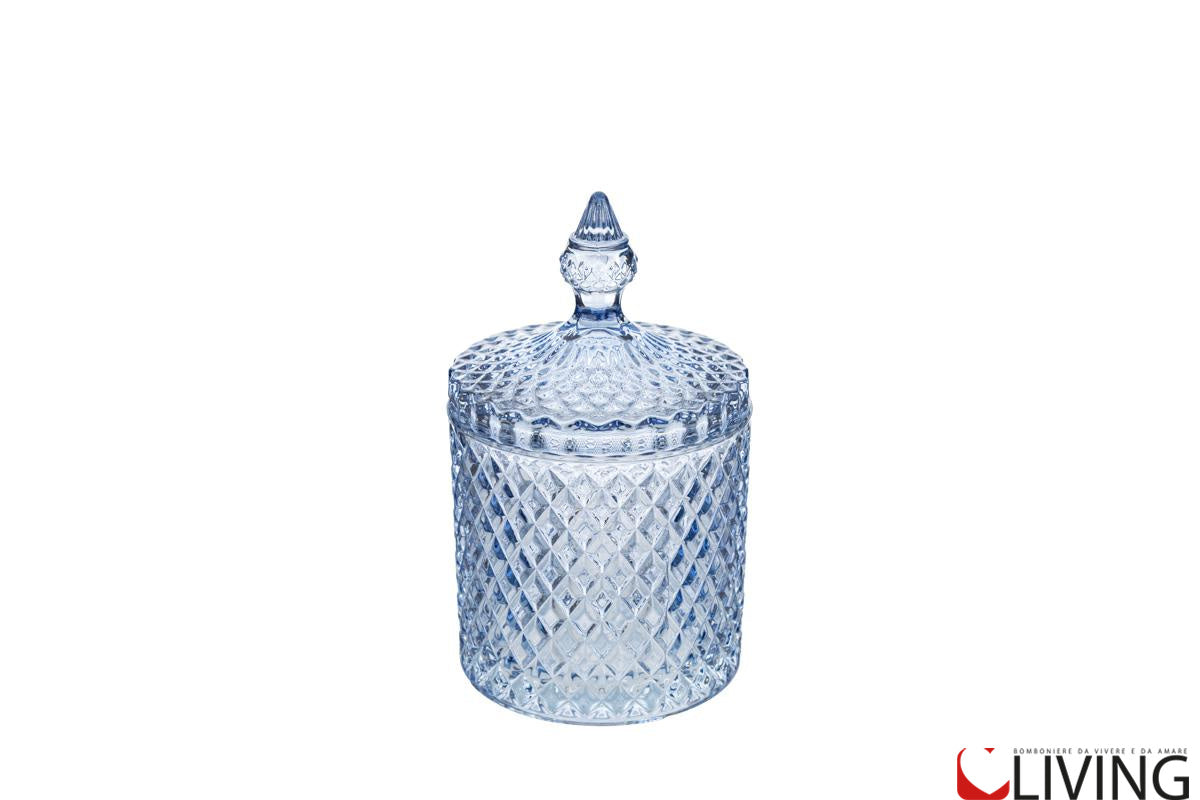 bomboniera potiche vetro linea dorothy blu diamante